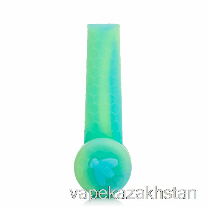 Vape Kazakhstan Stratus Trio Silicone Pipe Aqua Glow (UV Blue / UV Green)